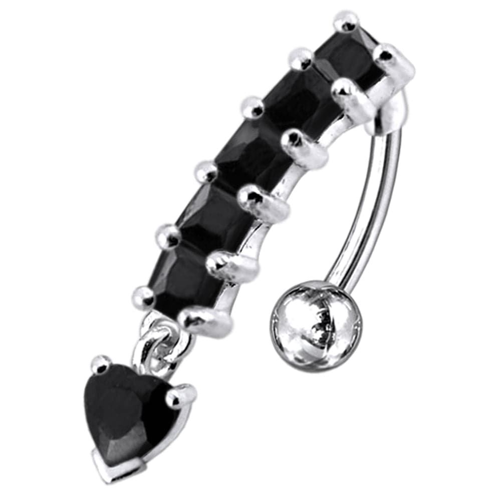 925 Sterling Silver Reverse belly Bar - Monster Piercing