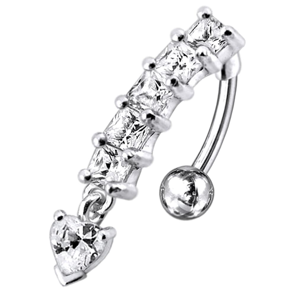 925 Sterling Silver Reverse belly Bar - Monster Piercing