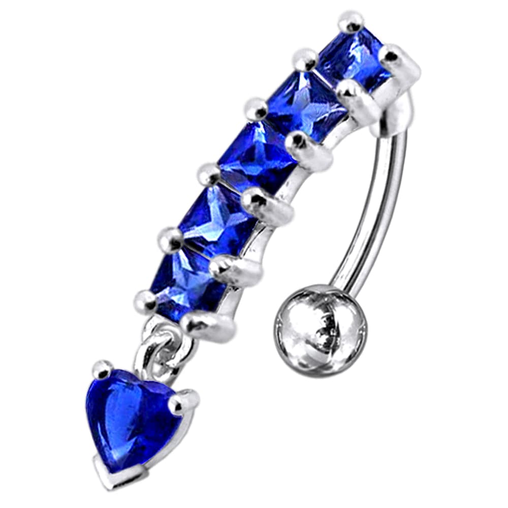 925 Sterling Silver Reverse belly Bar - Monster Piercing