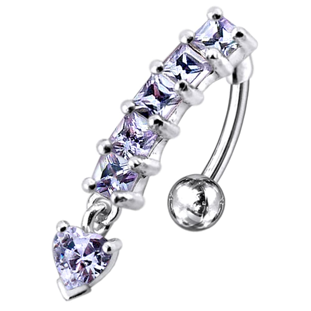 925 Sterling Silver Reverse belly Bar - Monster Piercing