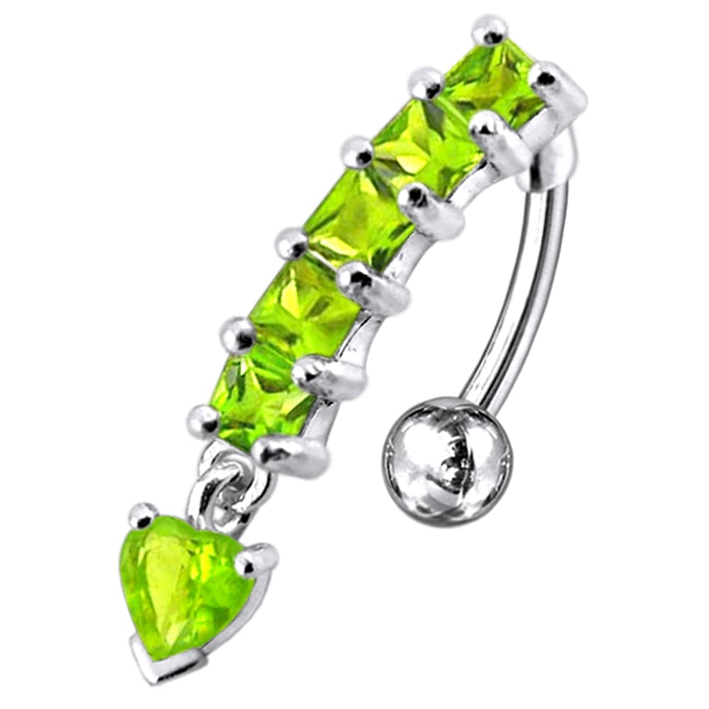 925 Sterling Silver Reverse belly Bar - Monster Piercing