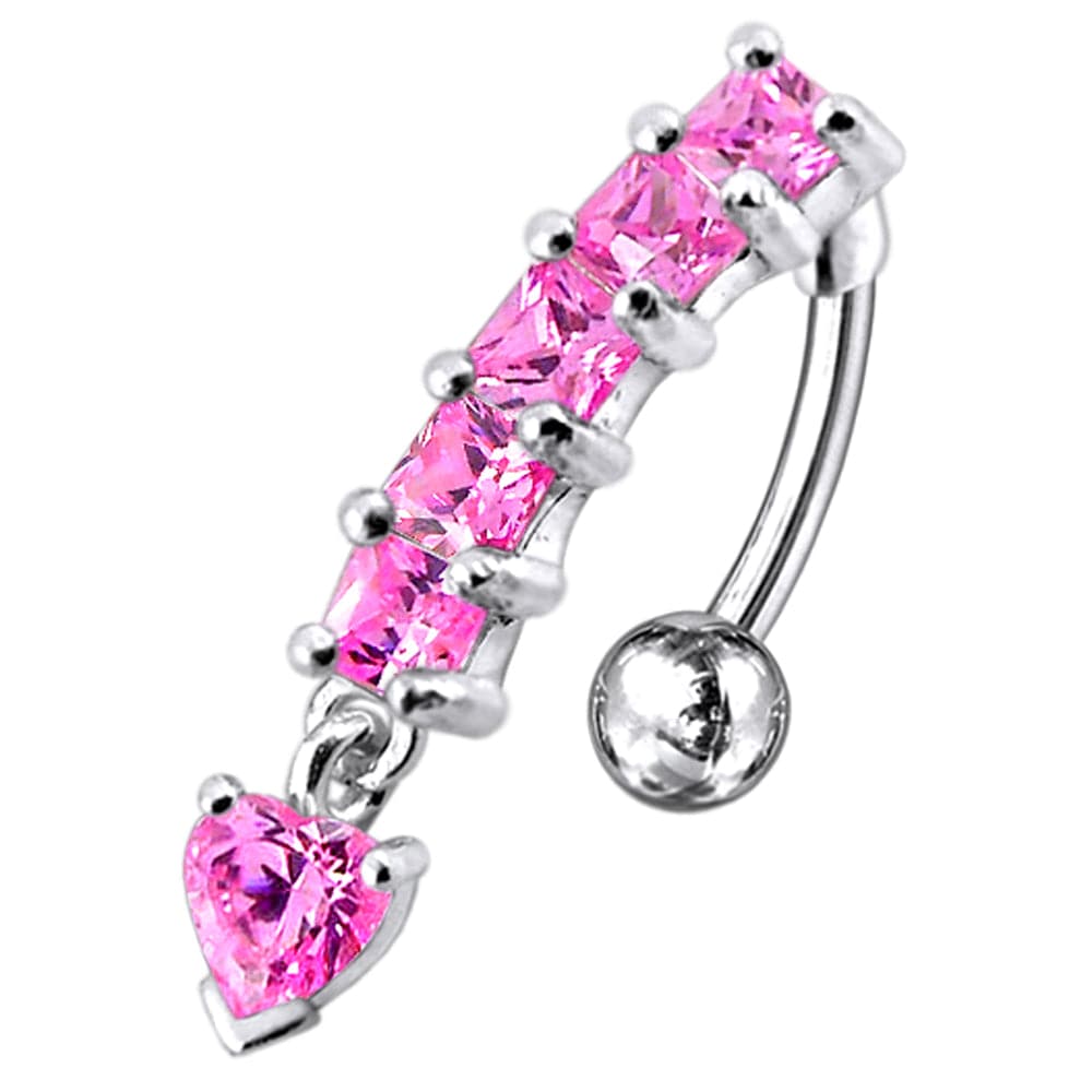 925 Sterling Silver Reverse belly Bar - Monster Piercing