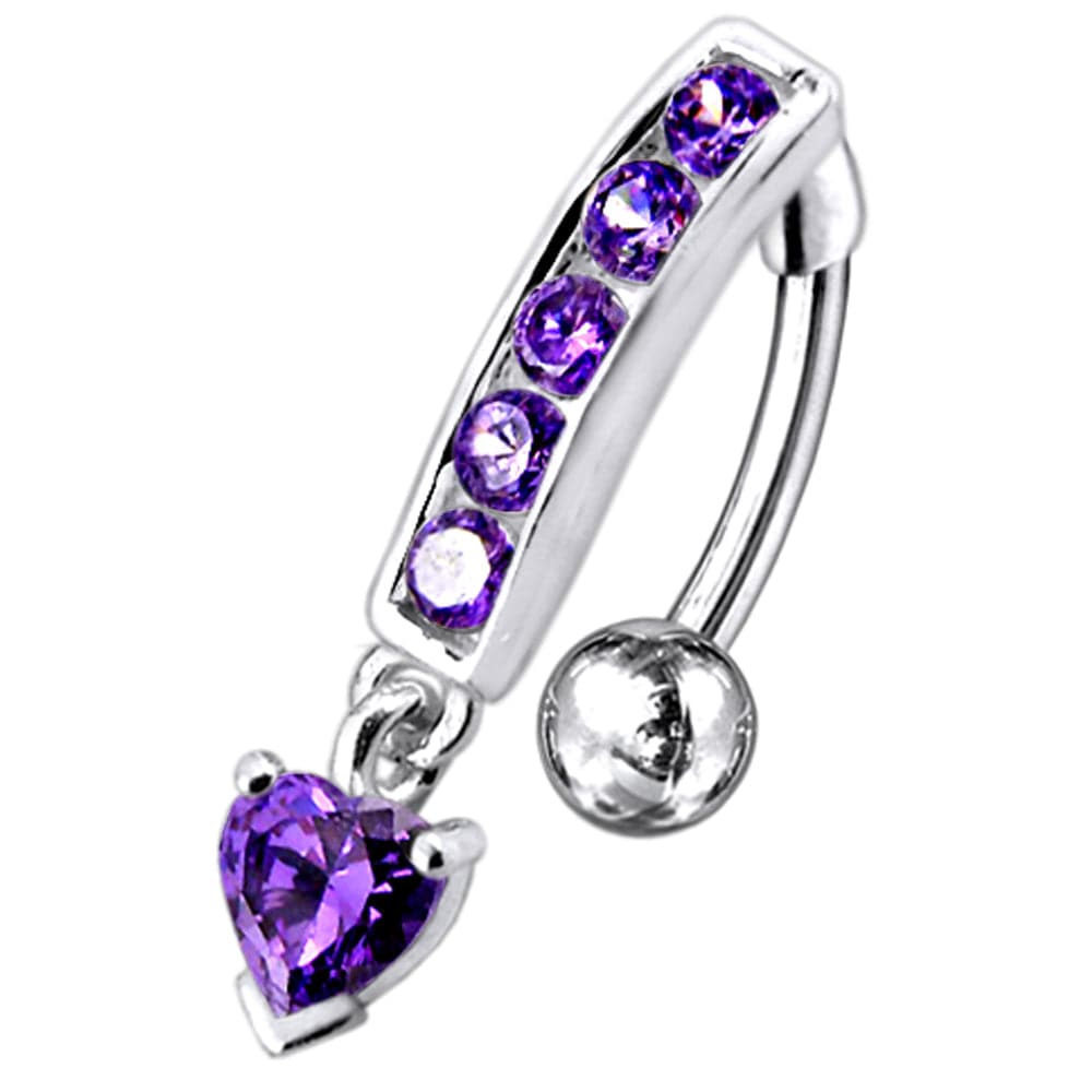 925 Sterling Silver Reverse Belly Button Bar - Monster Piercing