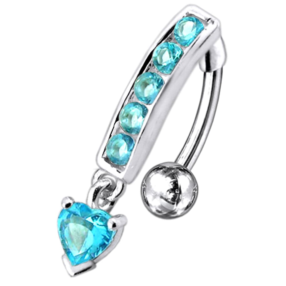 925 Sterling Silver Reverse Belly Button Bar - Monster Piercing