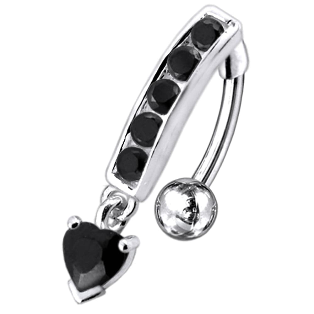 925 Sterling Silver Reverse Belly Button Bar - Monster Piercing