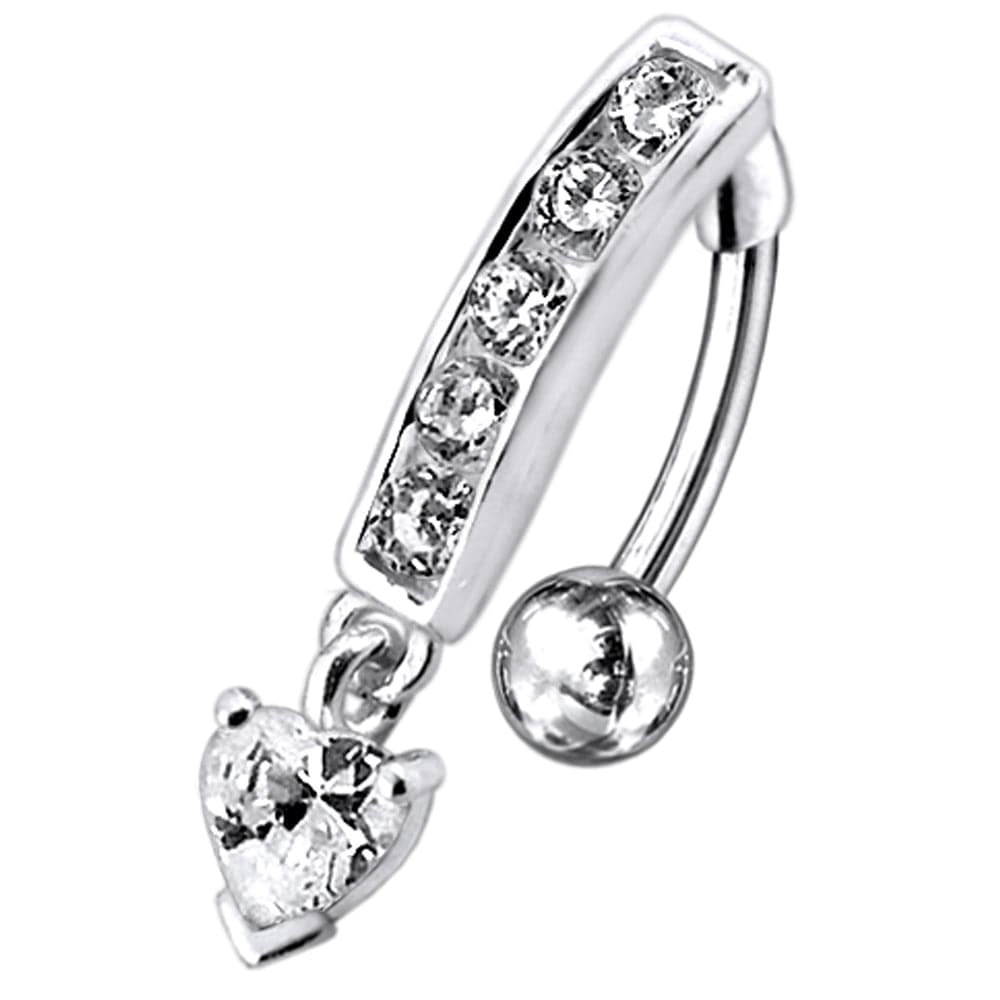 925 Sterling Silver Reverse Belly Button Bar - Monster Piercing