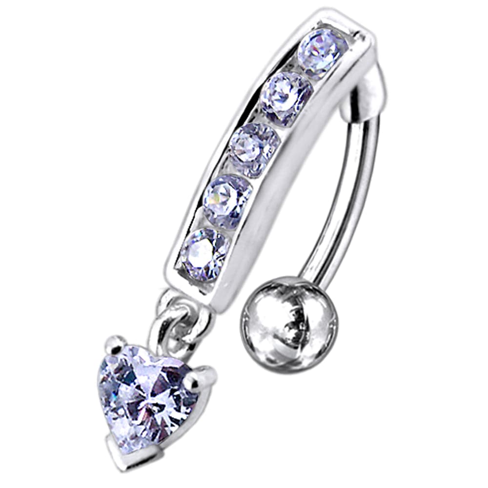 925 Sterling Silver Reverse Belly Button Bar - Monster Piercing