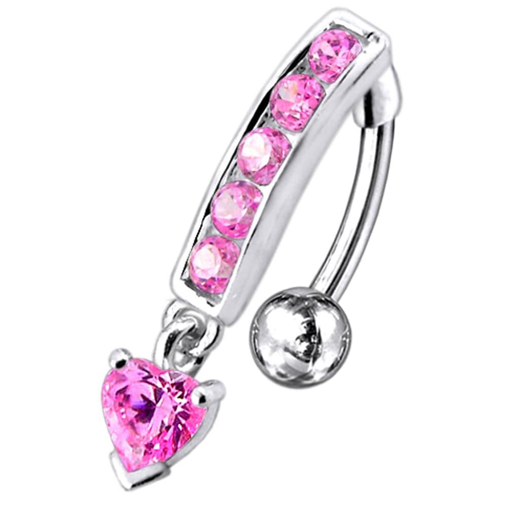 925 Sterling Silver Reverse Belly Button Bar - Monster Piercing