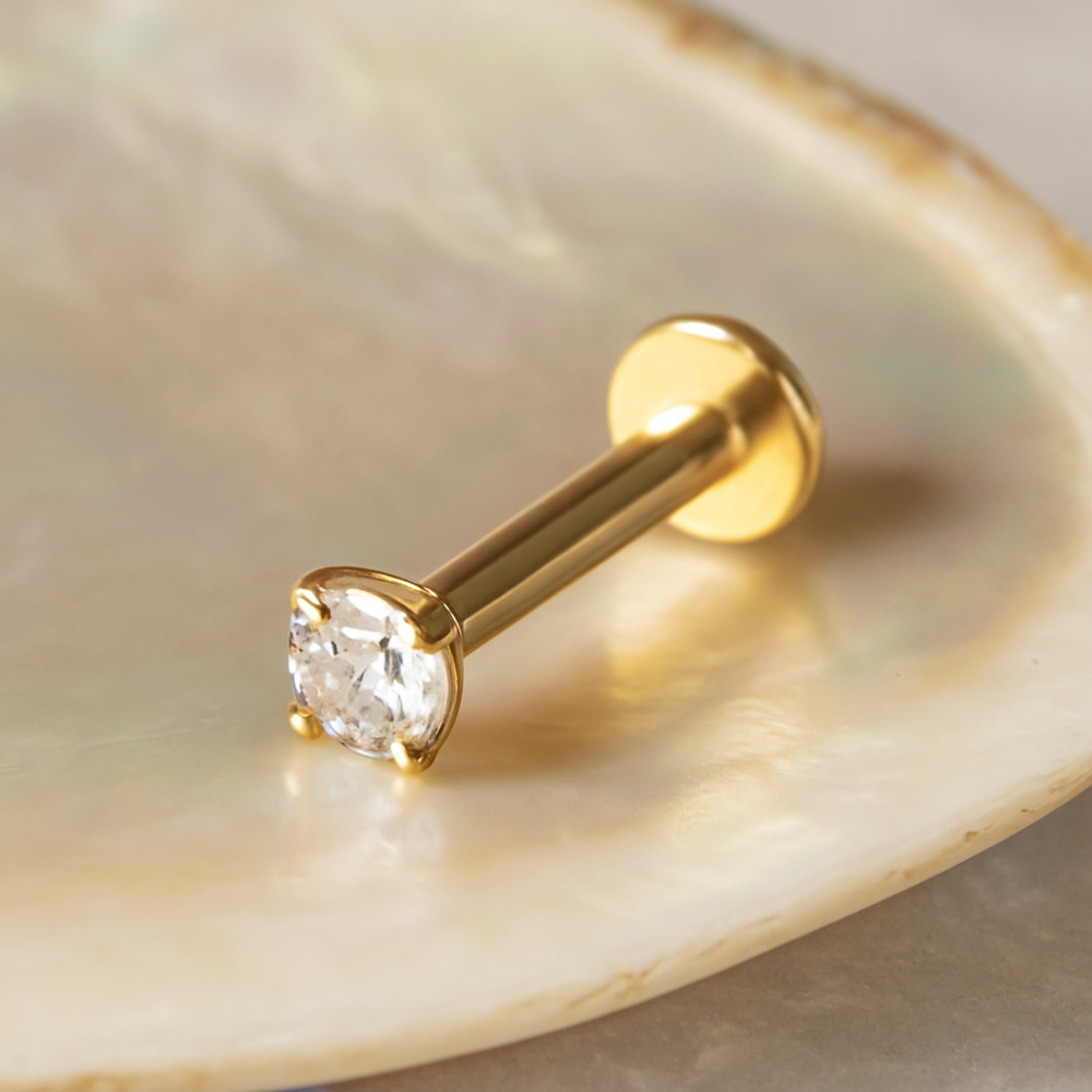 316L Surgical Steel Internal Threaded Cartilage Helix Tragus Piercing Stud - Monster Piercing