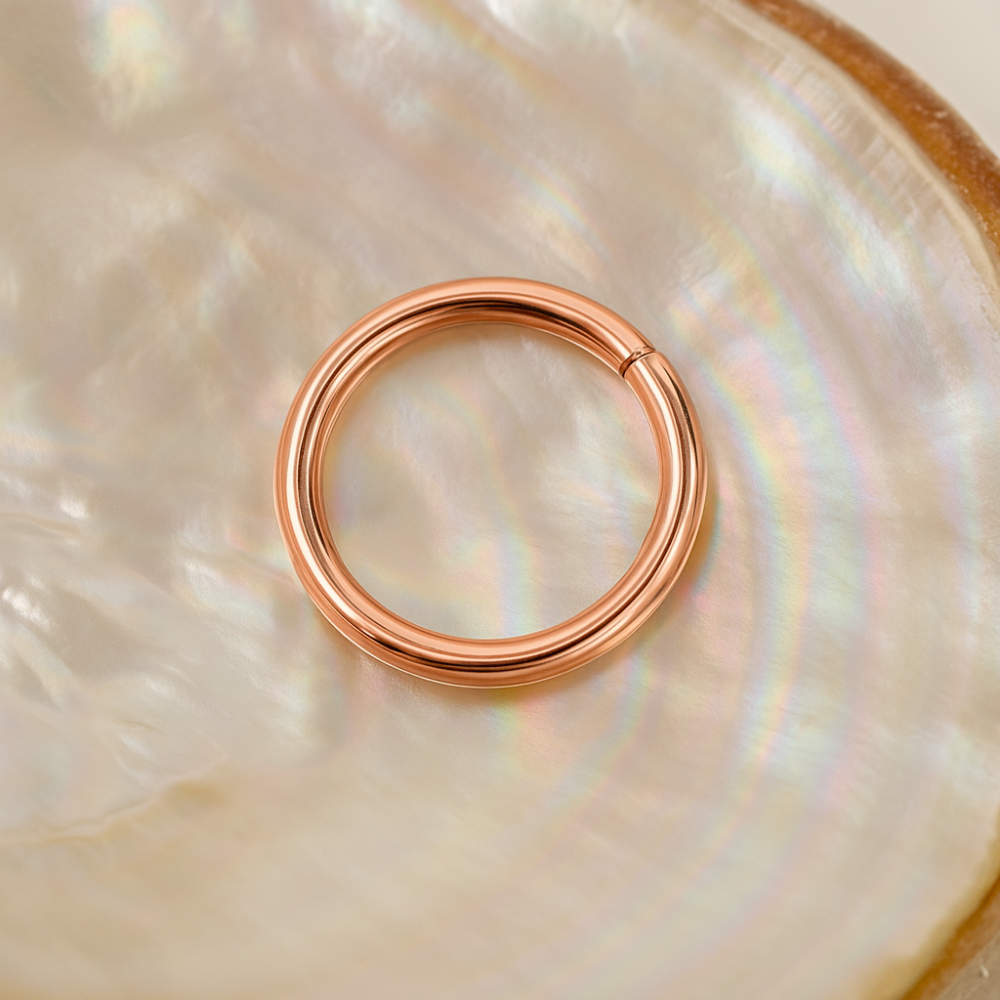 14K Gold Seamless Continuous Nose Hoop Ring - Monster Piercing