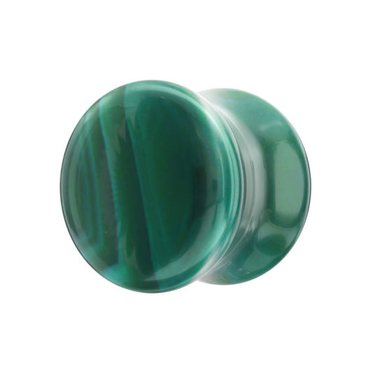 Synthetic Malachite Stone Saddle Ear Plug - Monster Piercing