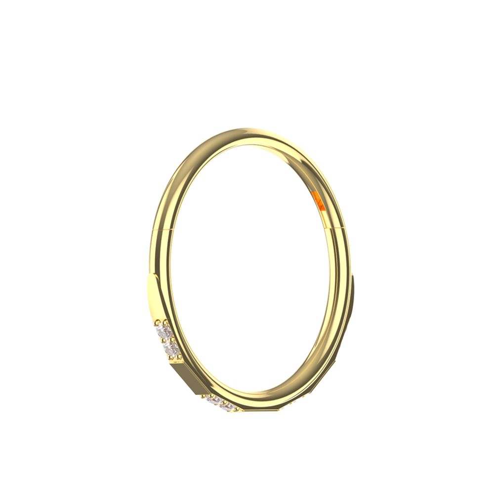 316L Surgical Steel Double CZ Jewelled Hinged Septum Clicker Ring - Monster Piercing