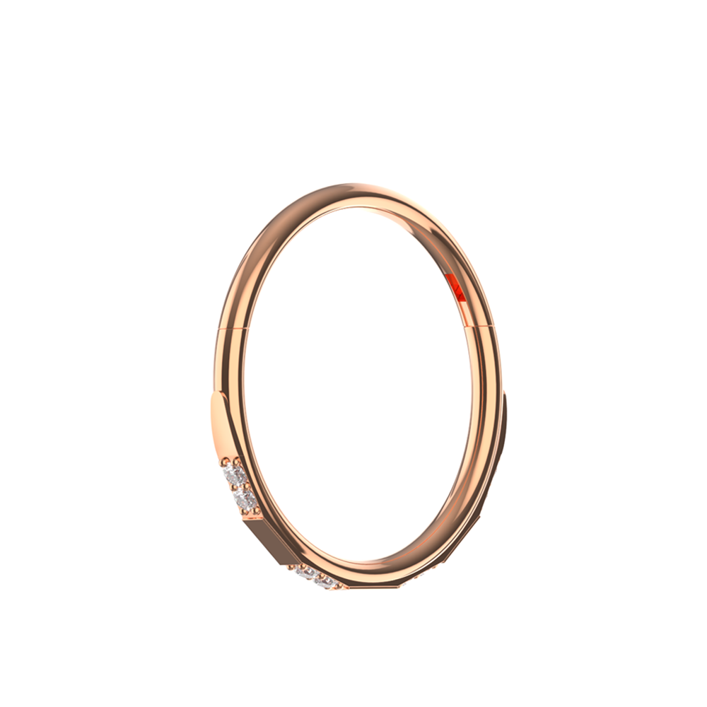 316L Surgical Steel Double CZ Jewelled Hinged Septum Clicker Ring - Monster Piercing