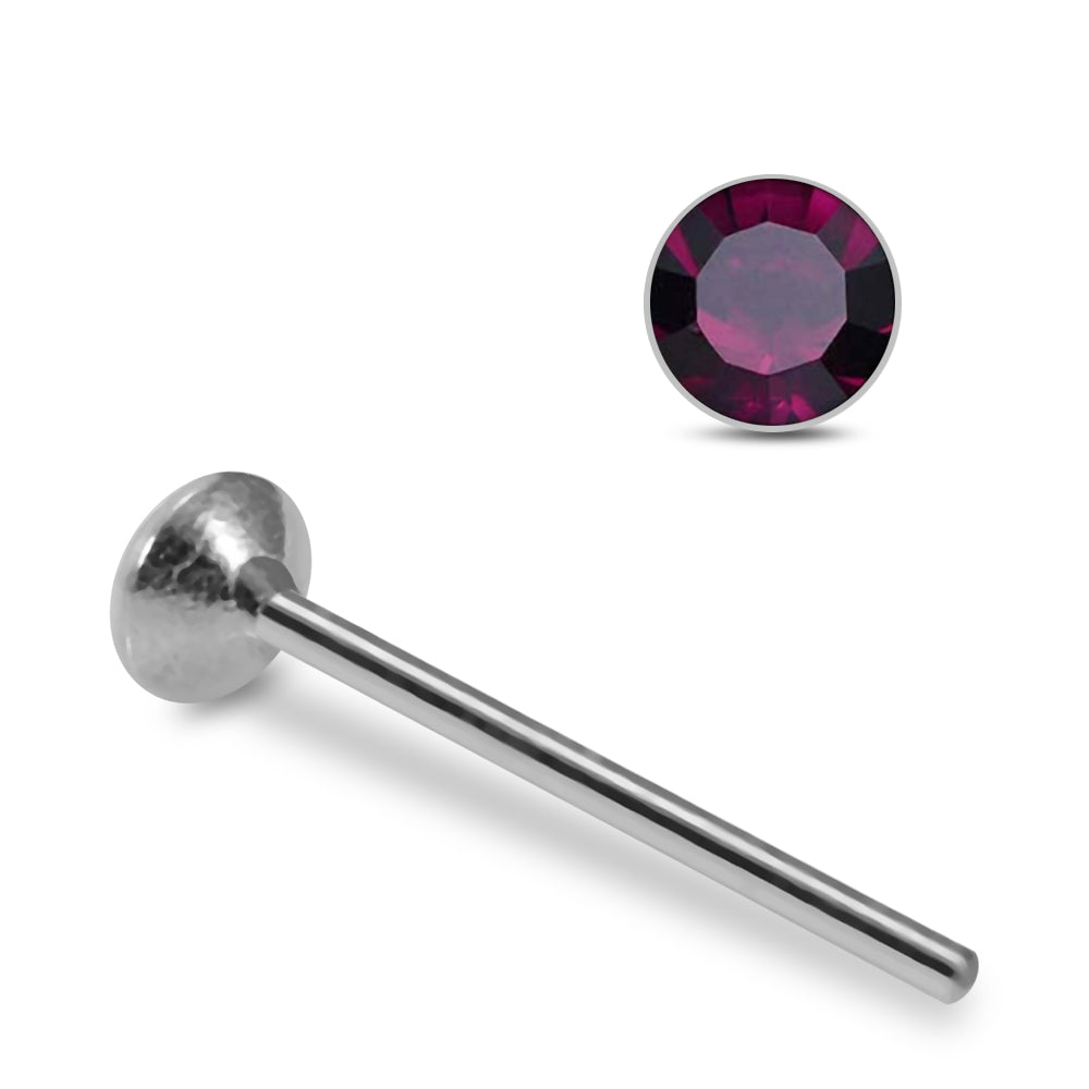 925 Sterling Silver 10pcs 2mm Glued CZ Straight End Nose Stud Box - Monster Piercing