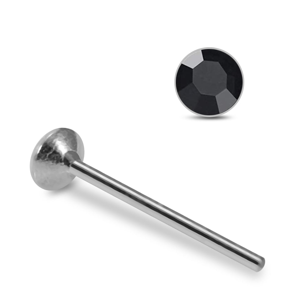 925 Sterling Silver 10pcs 2mm Glued CZ Straight End Nose Stud Box - Monster Piercing