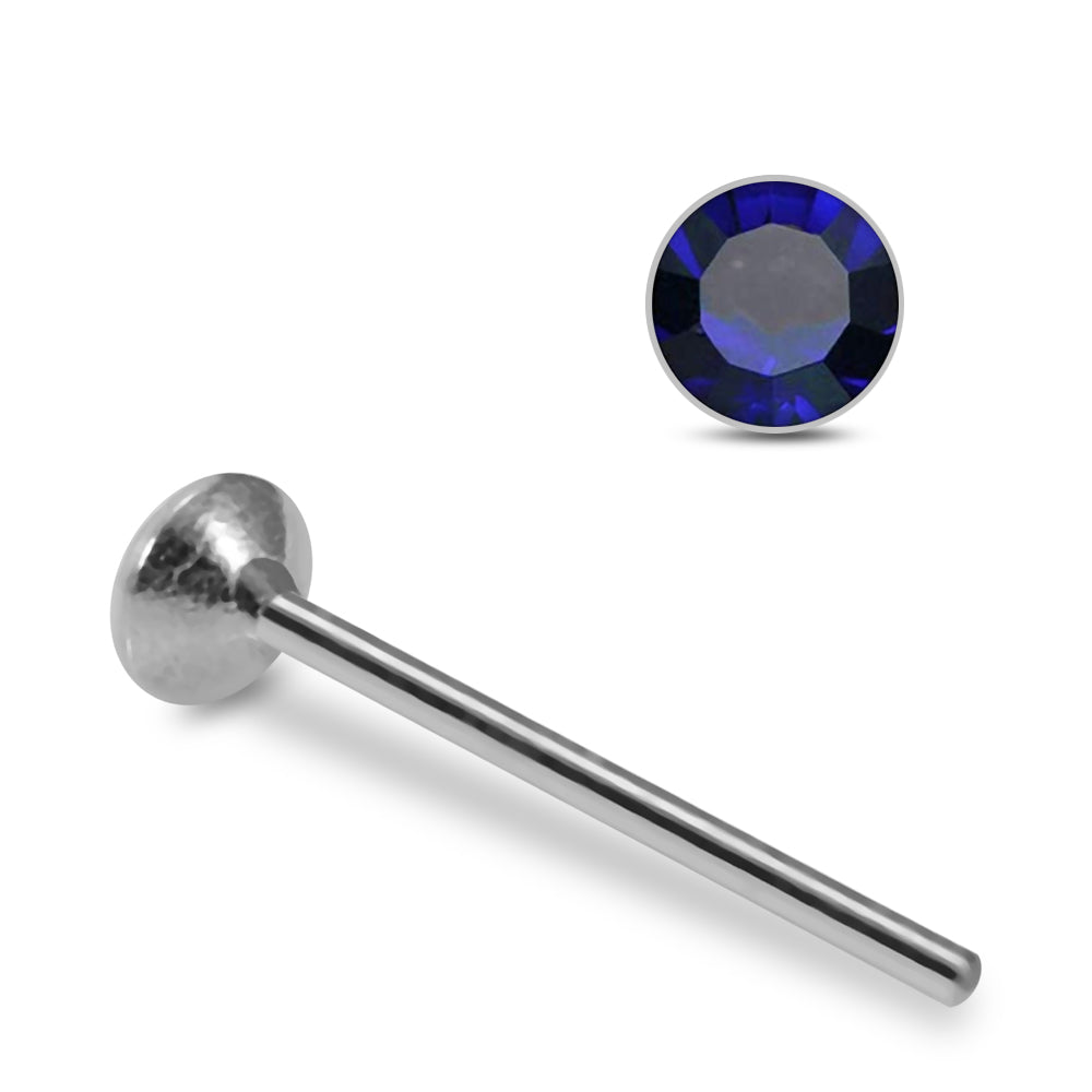 925 Sterling Silver 10pcs 2mm Glued CZ Straight End Nose Stud Box - Monster Piercing