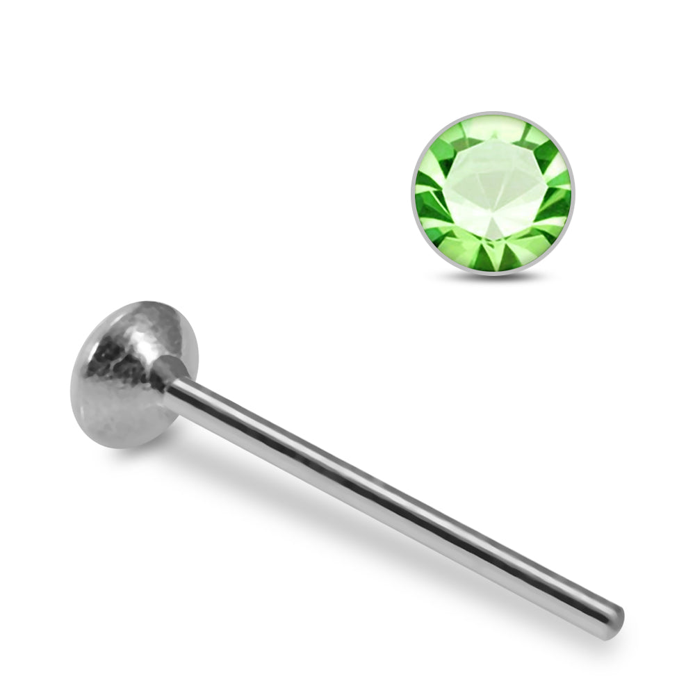 925 Sterling Silver 10pcs 2mm Glued CZ Straight End Nose Stud Box - Monster Piercing