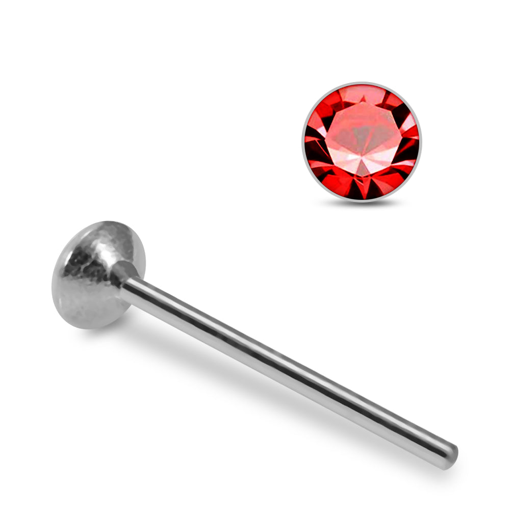 925 Sterling Silver 10pcs 2mm Glued CZ Straight End Nose Stud Box - Monster Piercing