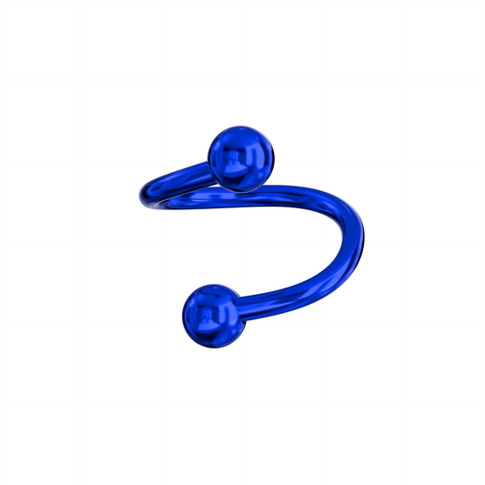 316L Surgical Steel Anodised Spiral with Balls - Monster Piercing