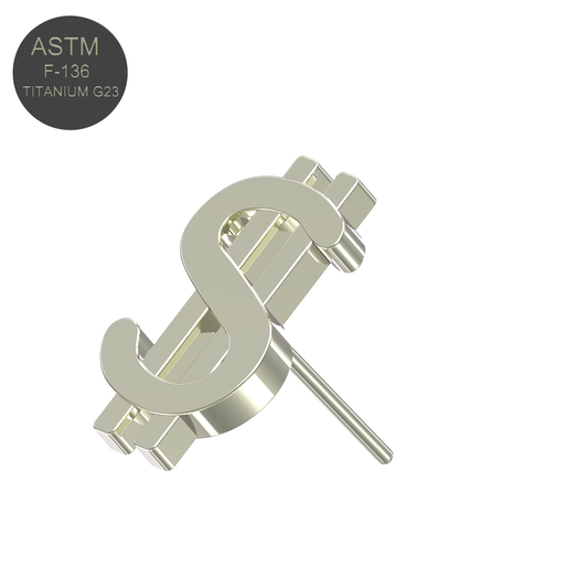 G23 Titanium Dollar Threadless Push-fit Top - Monster Piercing