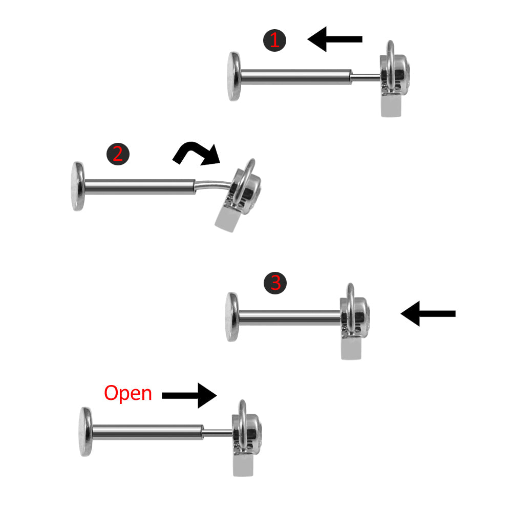 G23 Titanium CZ Jewelled Eyeball Threadless Push-fit Top - Monster Piercing