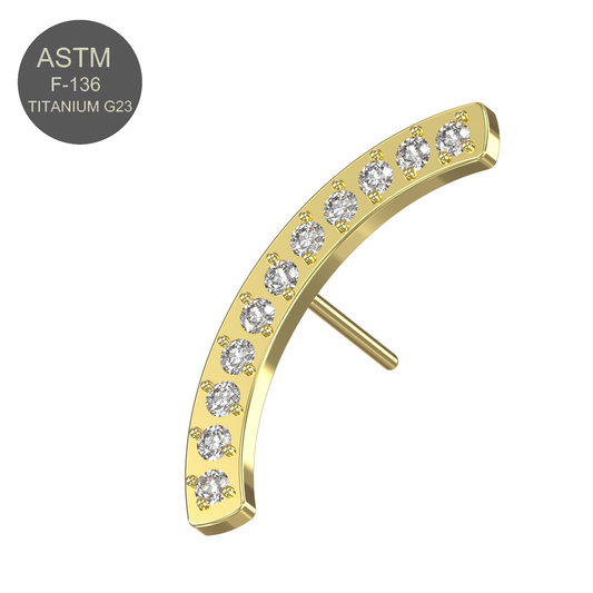 G23 Titanium CZ Jewelled Arch Threadless Push-fit Top - Monster Piercing