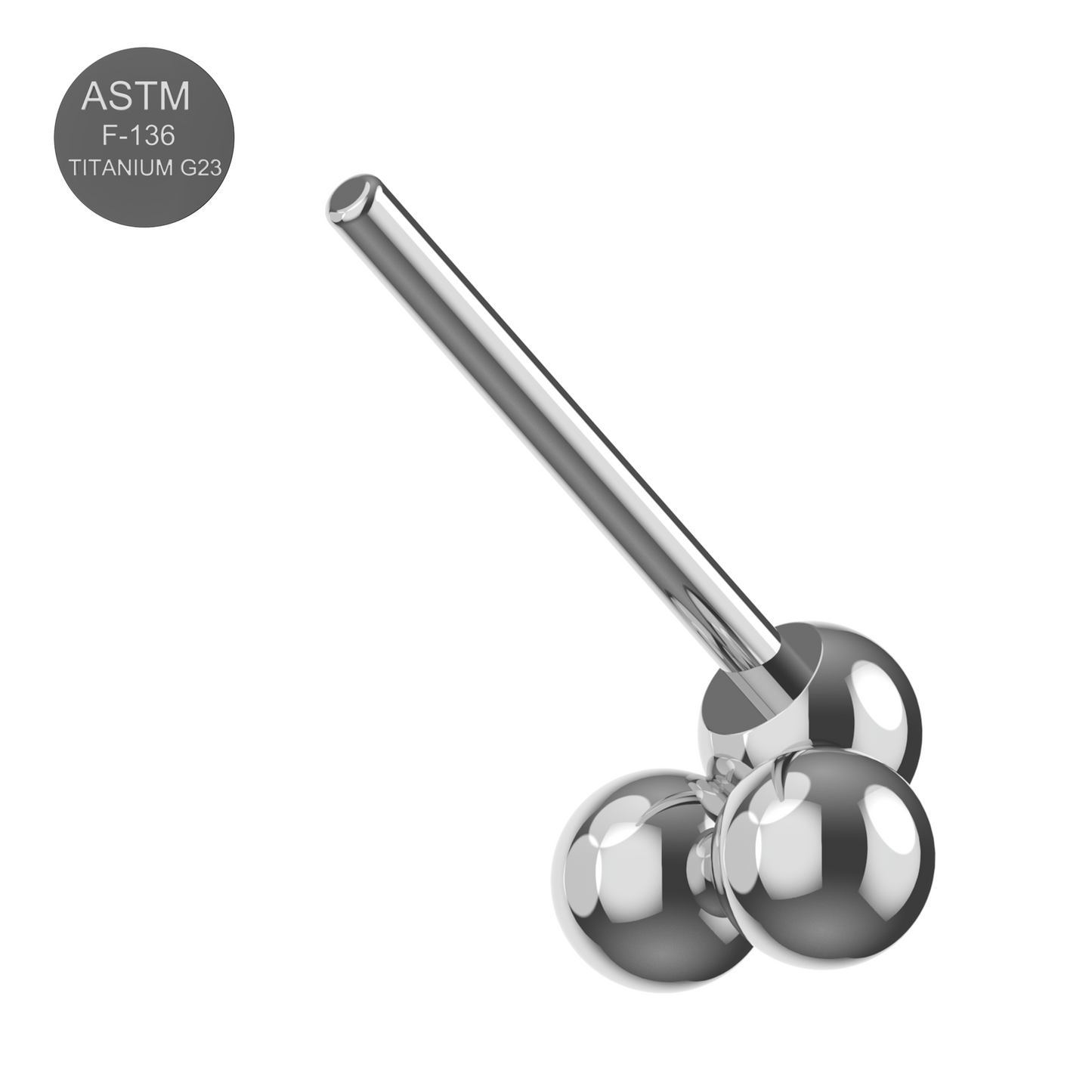 G23 Titanium Tri-Ball Thread-less Push-Fit Top - Monster Piercing