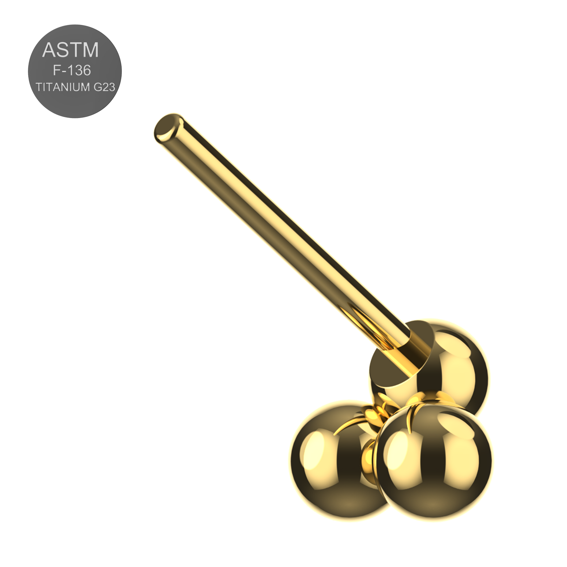 G23 Titanium Tri-Ball Thread-less Push-Fit Top - Monster Piercing