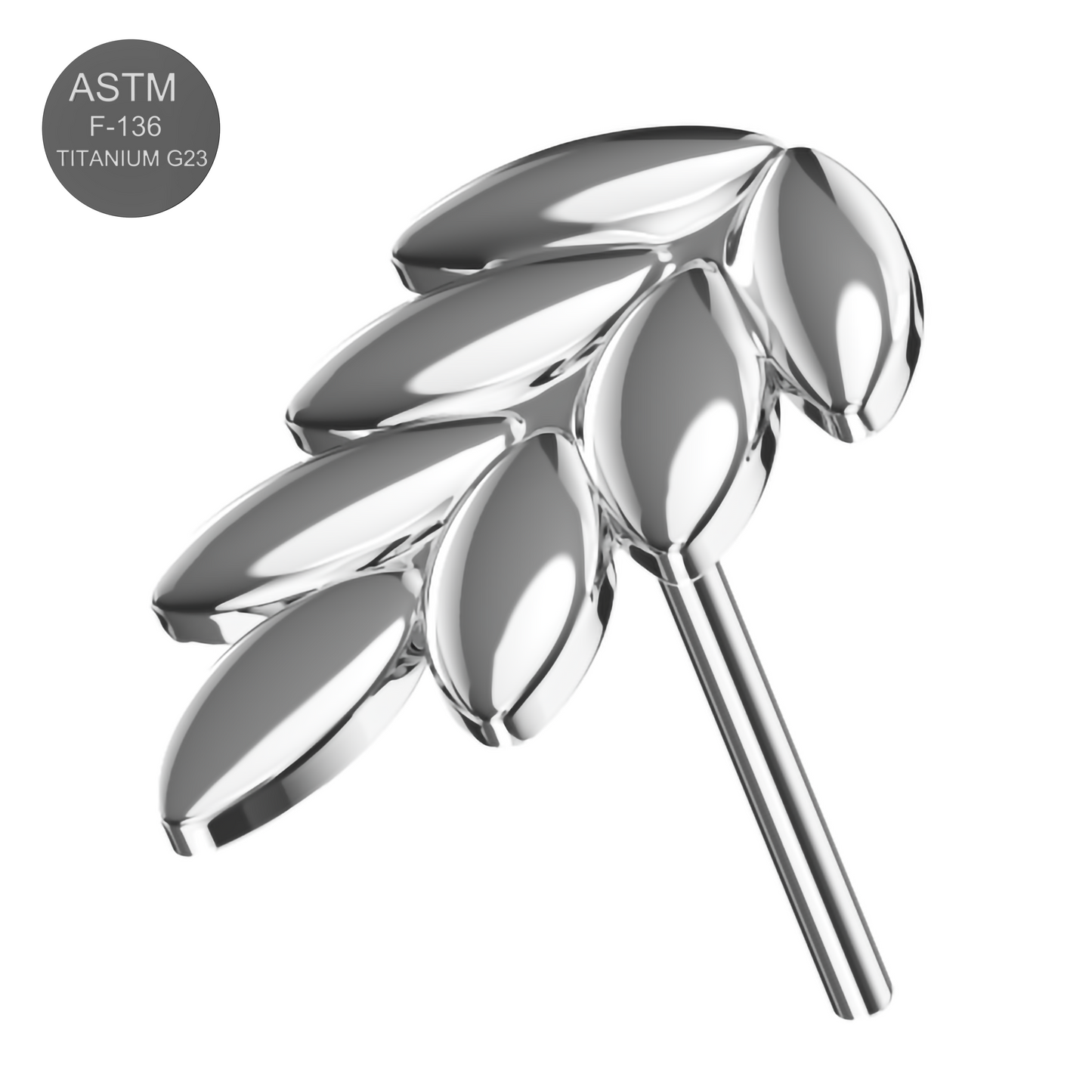 G23 Titanium Wheat Sheaf Design Thread-less Push-Fit Top