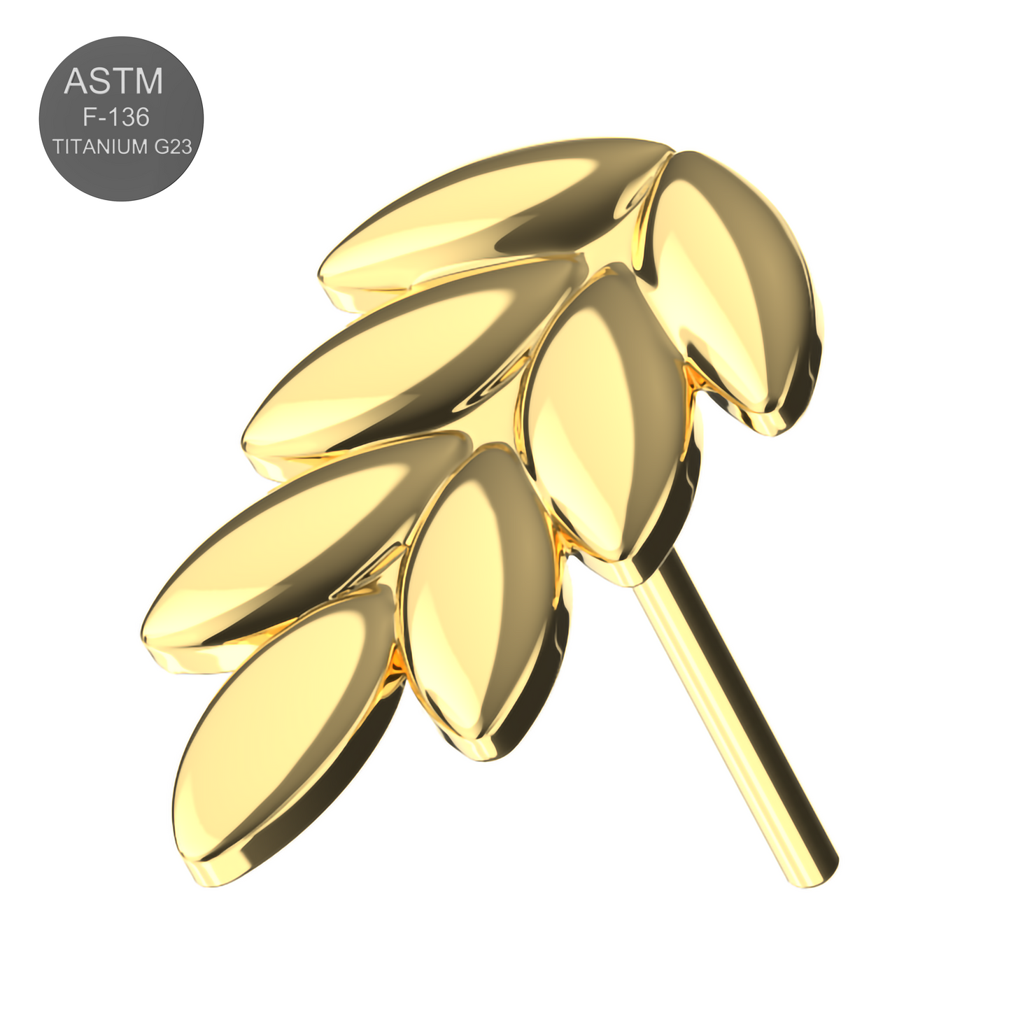 G23 Titanium Wheat Sheaf Design Thread-less Push-Fit Top