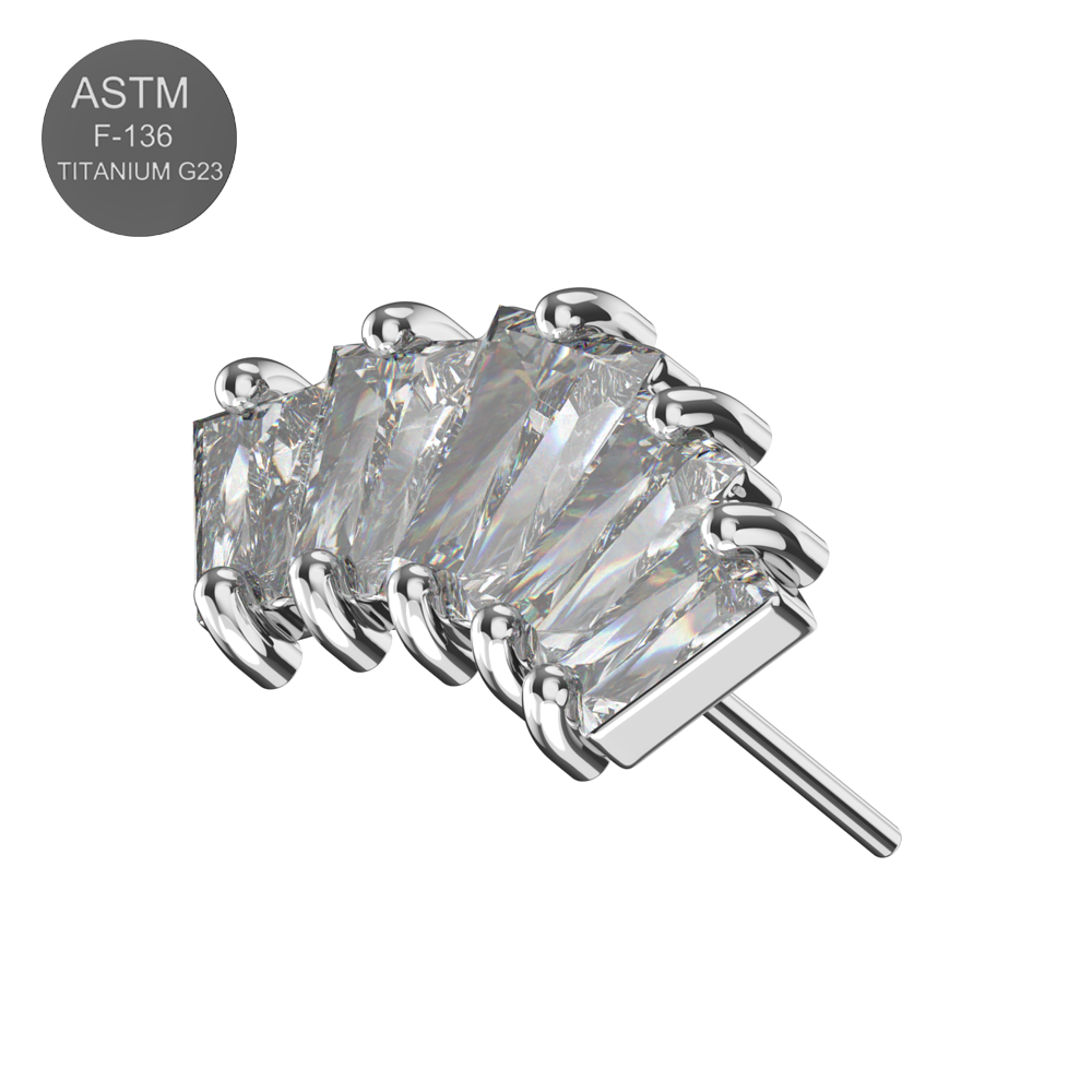 G23 Titanium CZ Jewelled Crown Design Thread-less Push-Fit Top - Monster Piercing