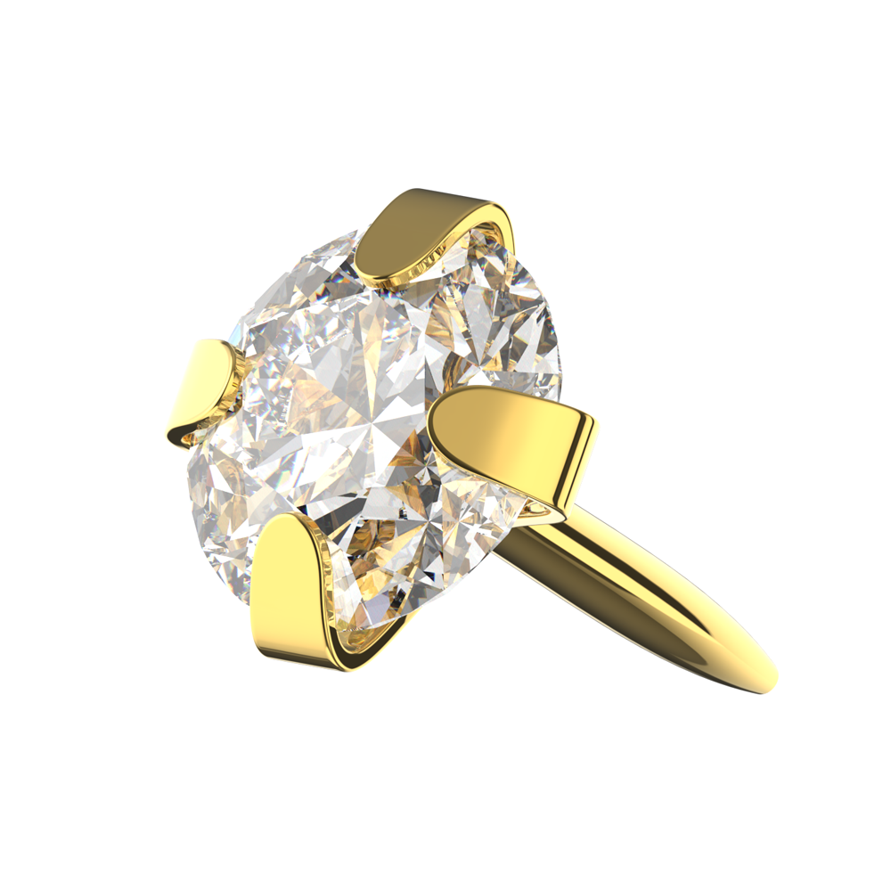 925 Sterling Silver Round CZ Jewelled Push-Fit Top - Monster Piercing