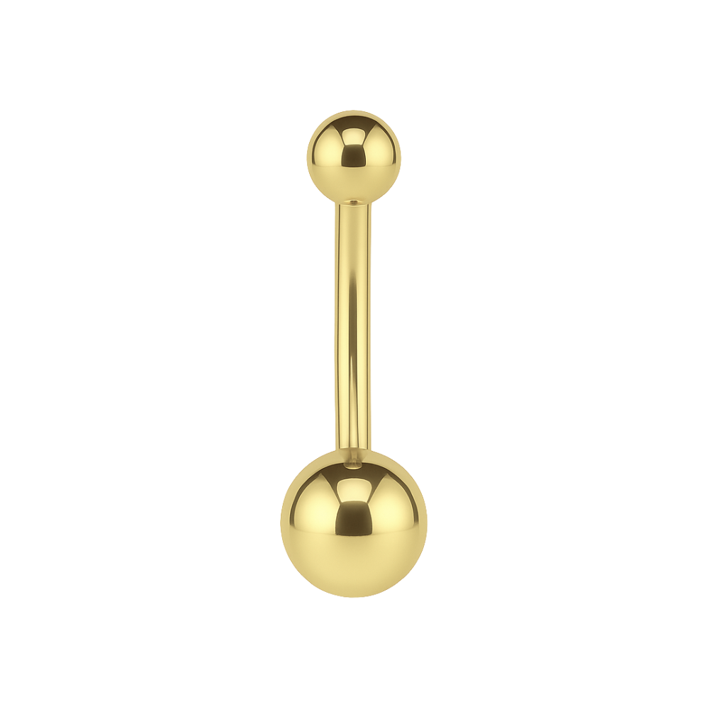 14K Gold Internally Threaded Belly Ring - Monster Piercing
