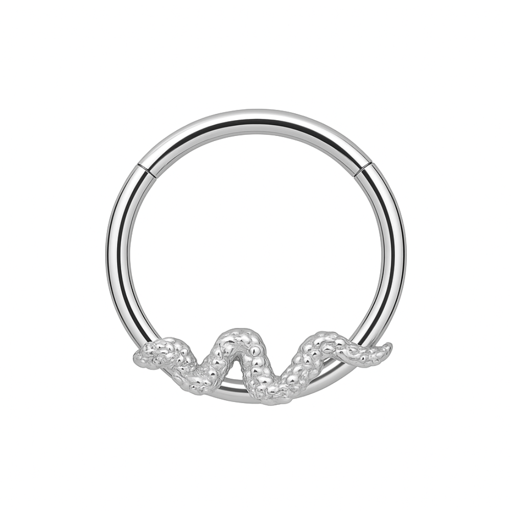 316L Surgical Steel Slithering Snake Hinged Segment Ring