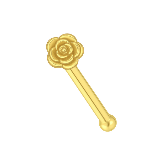 14K Gold Rose Nose Bone