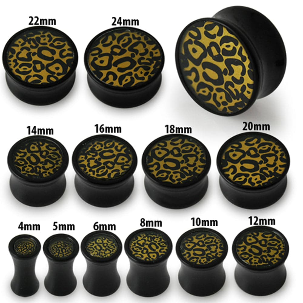 UV Printed Double Flared Black Ear Plug - Monster Piercing