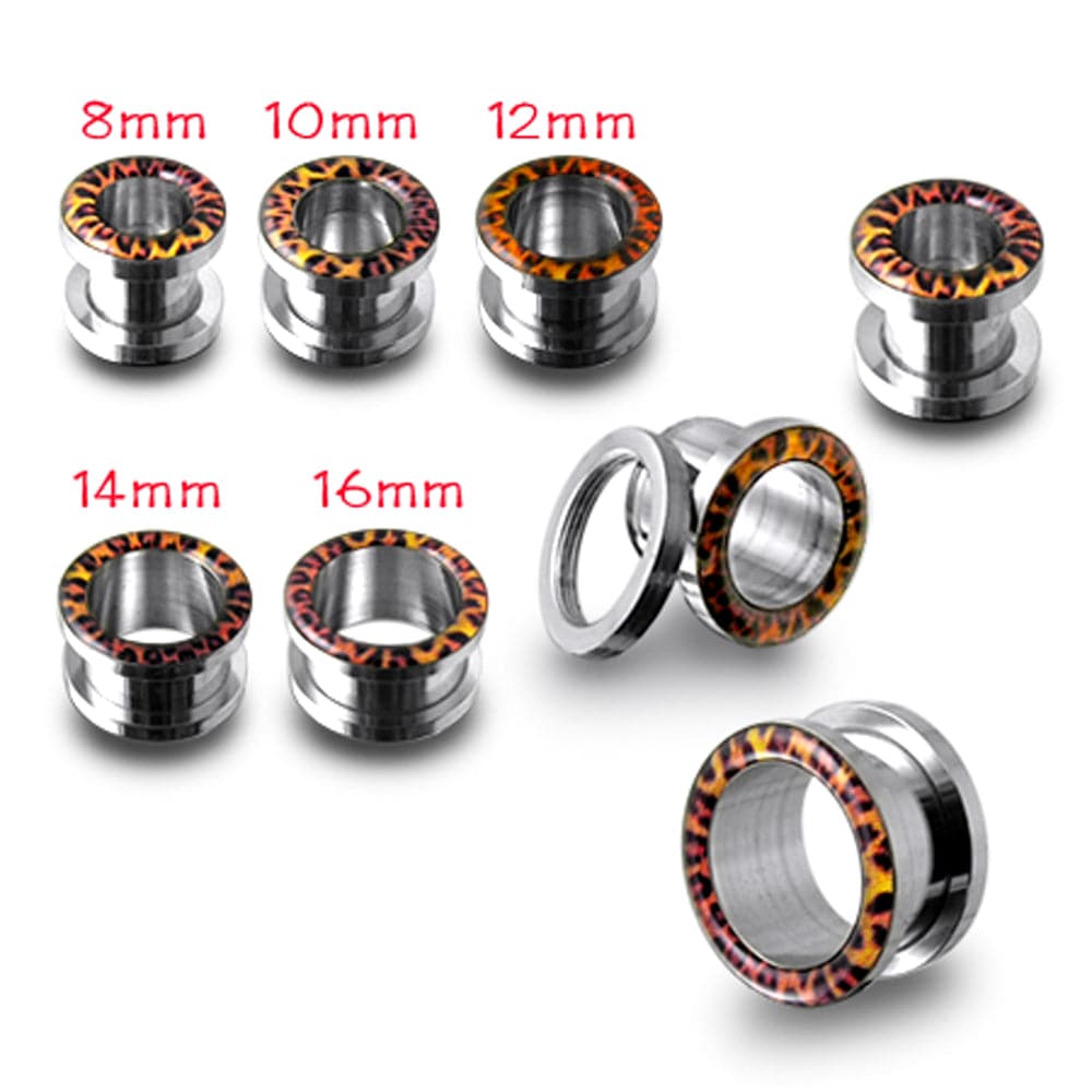 316L Surgical Steel Cheetah Edge Externally Threaded Tunnel - Monster Piercing