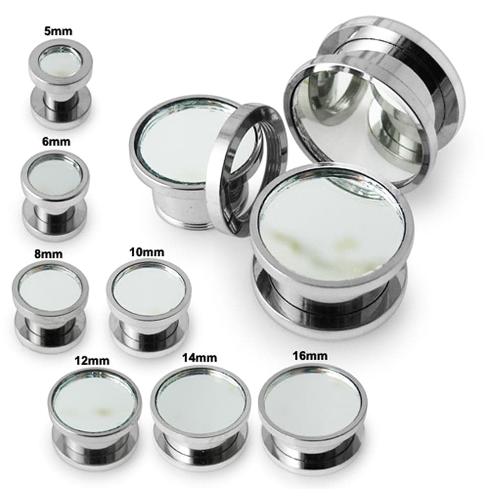316L Surgical Steel Mirror Screw Fit Flesh Tunnel - Monster Piercing