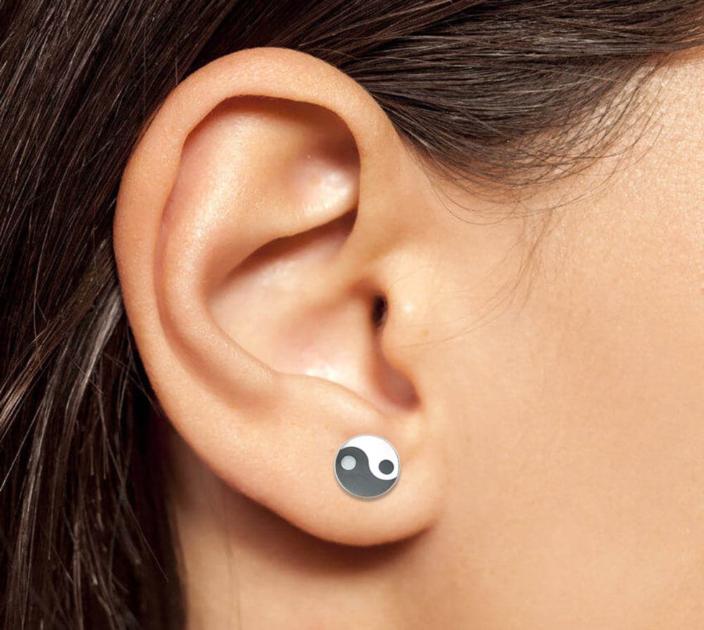 316L Surgical Steel Ying Yang Shell Flesh Tunnel - Monster Piercing