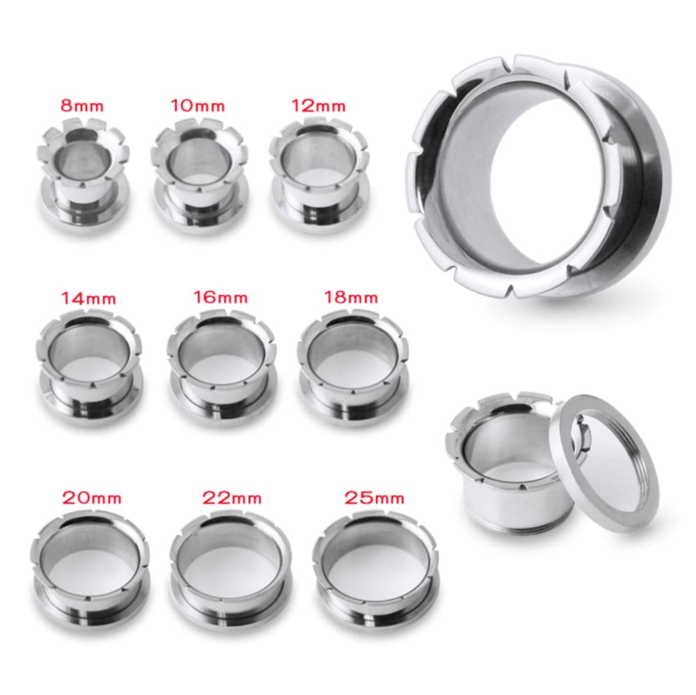 316L Surgical Steel Groove and Flare Flesh Tunnel - Monster Piercing