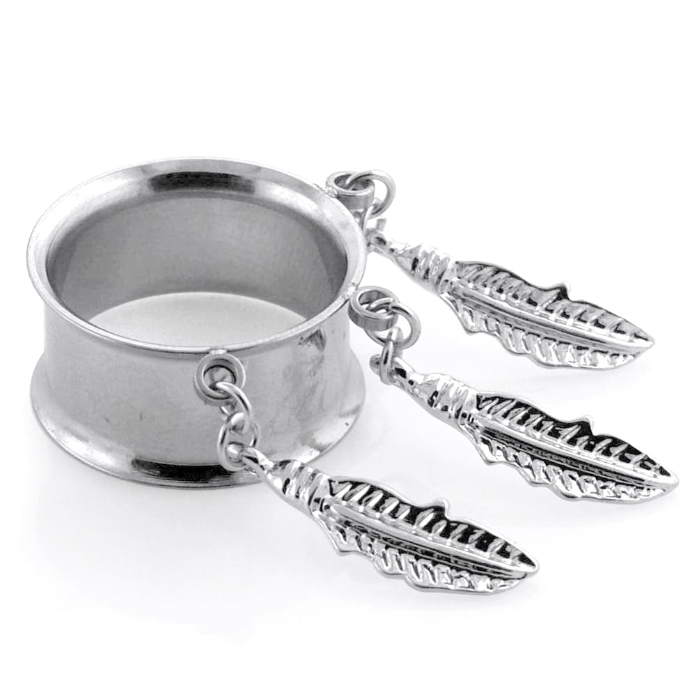 316L Surgical Steel Dangling Leaves Internally Threaded Tunnel - Monster Piercing