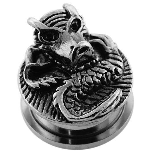316L Surgical Steel Dragon External Threaded Tunnel - Monster Piercing