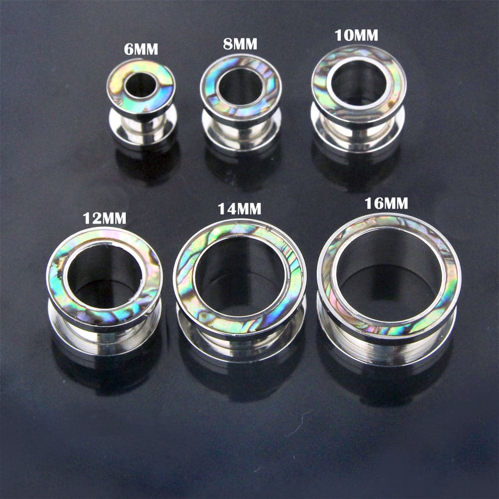 316L Surgical Steel Abalone Edge External Threaded Tunnel - Monster Piercing
