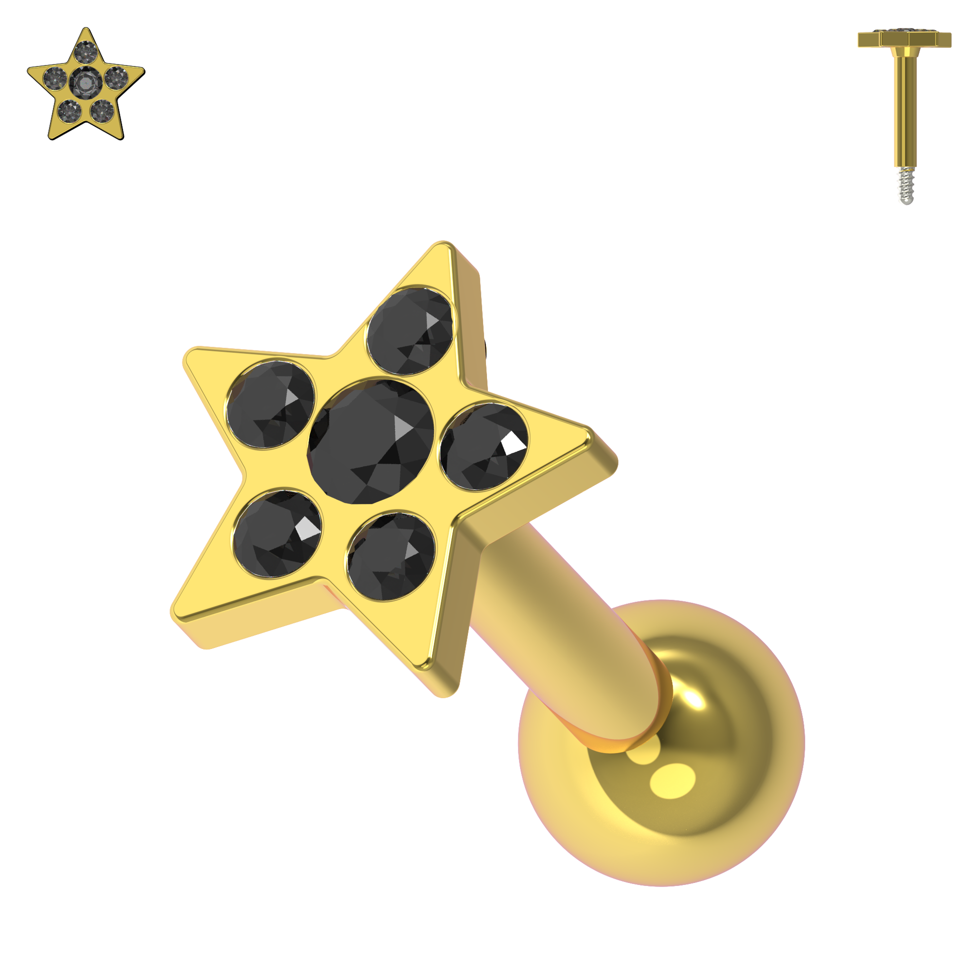 925 Sterling Silver Jewelled Flower Cartilage Helix Tragus Piercing Ear Stud - Monster Piercing