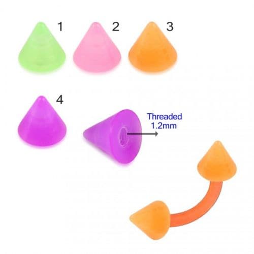 UV Orange Curved Bar with Basic UV Balls (Pack of 10) - Monster Piercing
