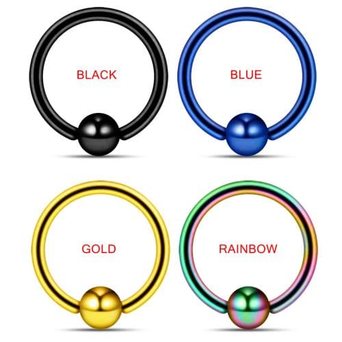 316L Surgical Steel Anodised BCR Ring - Monster Piercing