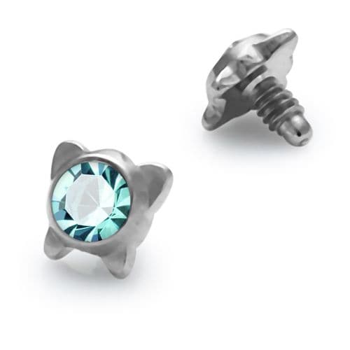 316L Surgical Steel Butterfly Jeweled Dermal Anchor Tops - Monster Piercing