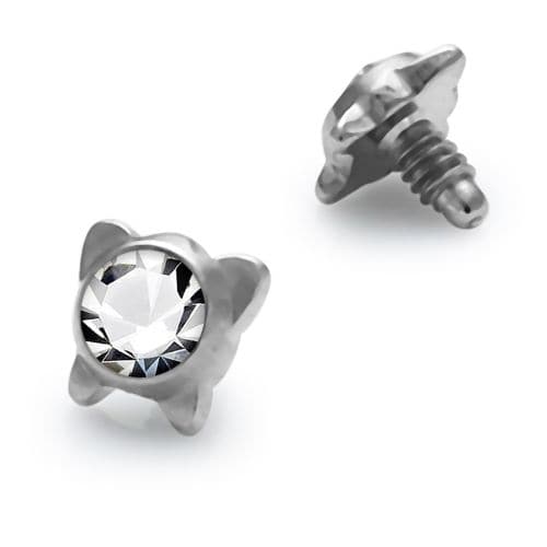 316L Surgical Steel Butterfly Jeweled Dermal Anchor Tops - Monster Piercing