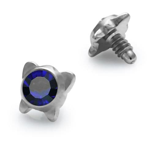 316L Surgical Steel Butterfly Jeweled Dermal Anchor Tops - Monster Piercing