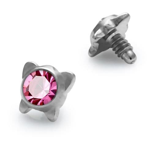 316L Surgical Steel Butterfly Jeweled Dermal Anchor Tops - Monster Piercing